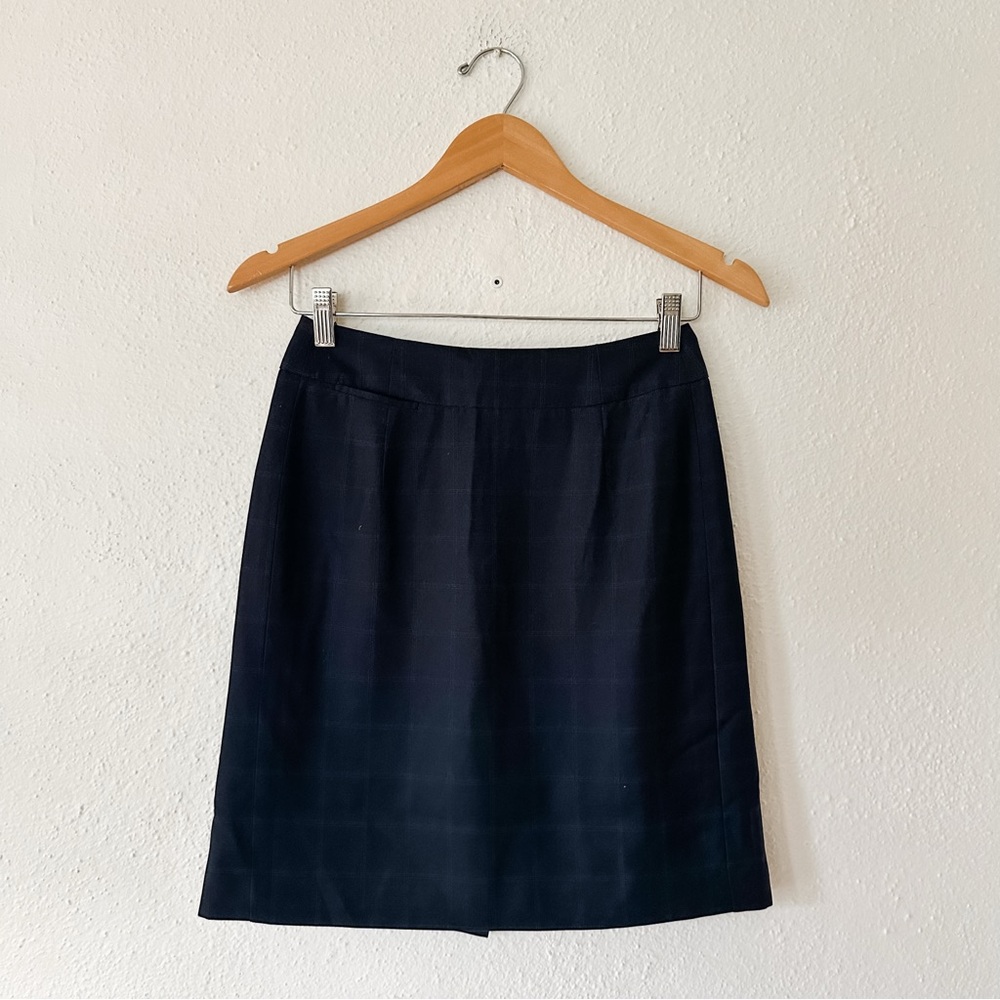 Banana Republic Womens Navy Blue Window Pane Suiting Skirt